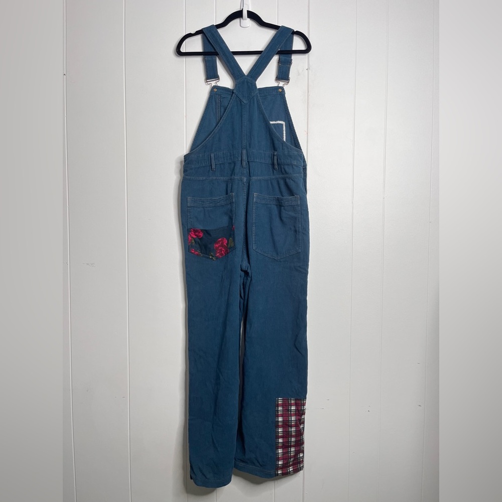 Urban Outfitters Blue Patchwork Corduroy Overalls Women's Small - Picture 3 of 8